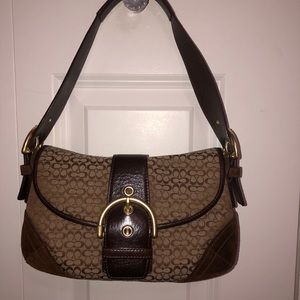Coach Soho Brown Leather and Canvas Handbag